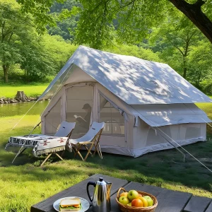 8-10 Person Inflatable Camping Tent with Canopy
