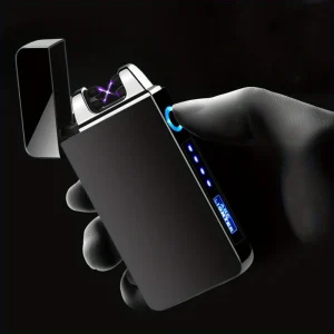 Windproof Dual Arc Plasma Lighter Metal Electric
