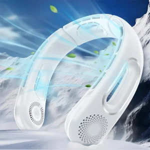 Neck Fan, Bladeless Neck Fans Portable Rechargeable, 360° Cooling Neck Fan Air Conditioner, 4 Speeds, 5200 mAh Battery